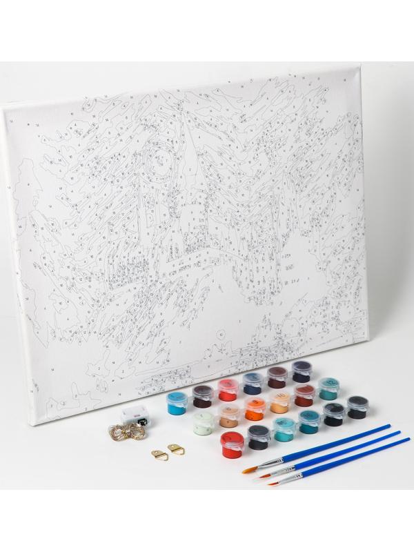 Картина по номерам с подрамником и гирляндой «Замок», 30 х 40 см