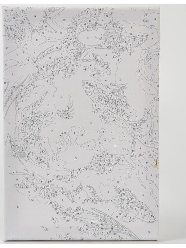 Картина по номерам с подрамником и поталью «Золотые рыбки», 20 х 30 см