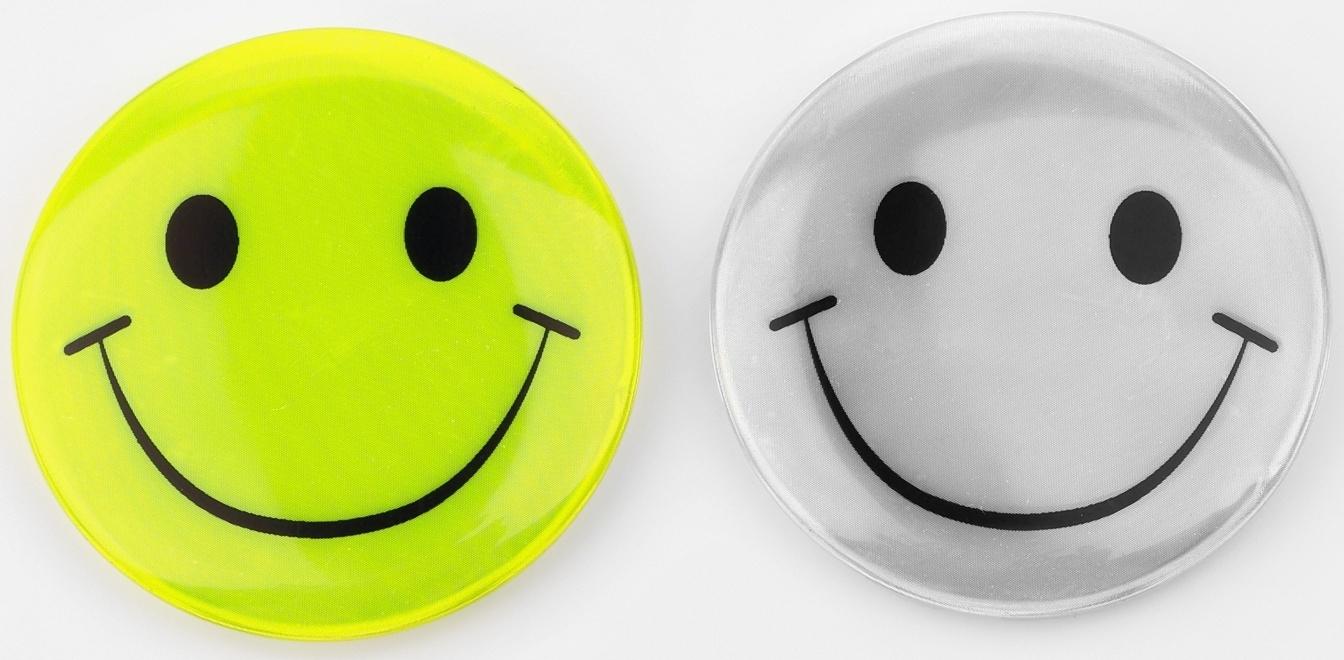 Светоотражающий значок «Смайл», d = 5,8 см, цвет МИКС