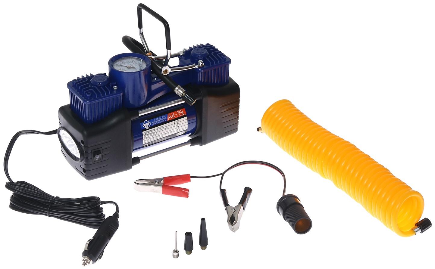 Компрессор автомобильный Nova Bright АК-75L, 75 л/мин, 150 PSI, металл, LED-фонарь, сумка