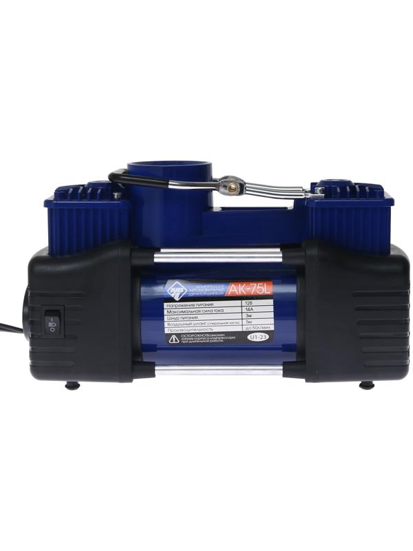 Компрессор автомобильный Nova Bright АК-75L, 75 л/мин, 150 PSI, металл, LED-фонарь, сумка