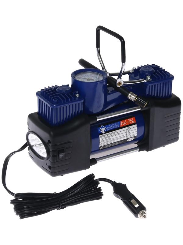 Компрессор автомобильный Nova Bright АК-75L, 75 л/мин, 150 PSI, металл, LED-фонарь, сумка