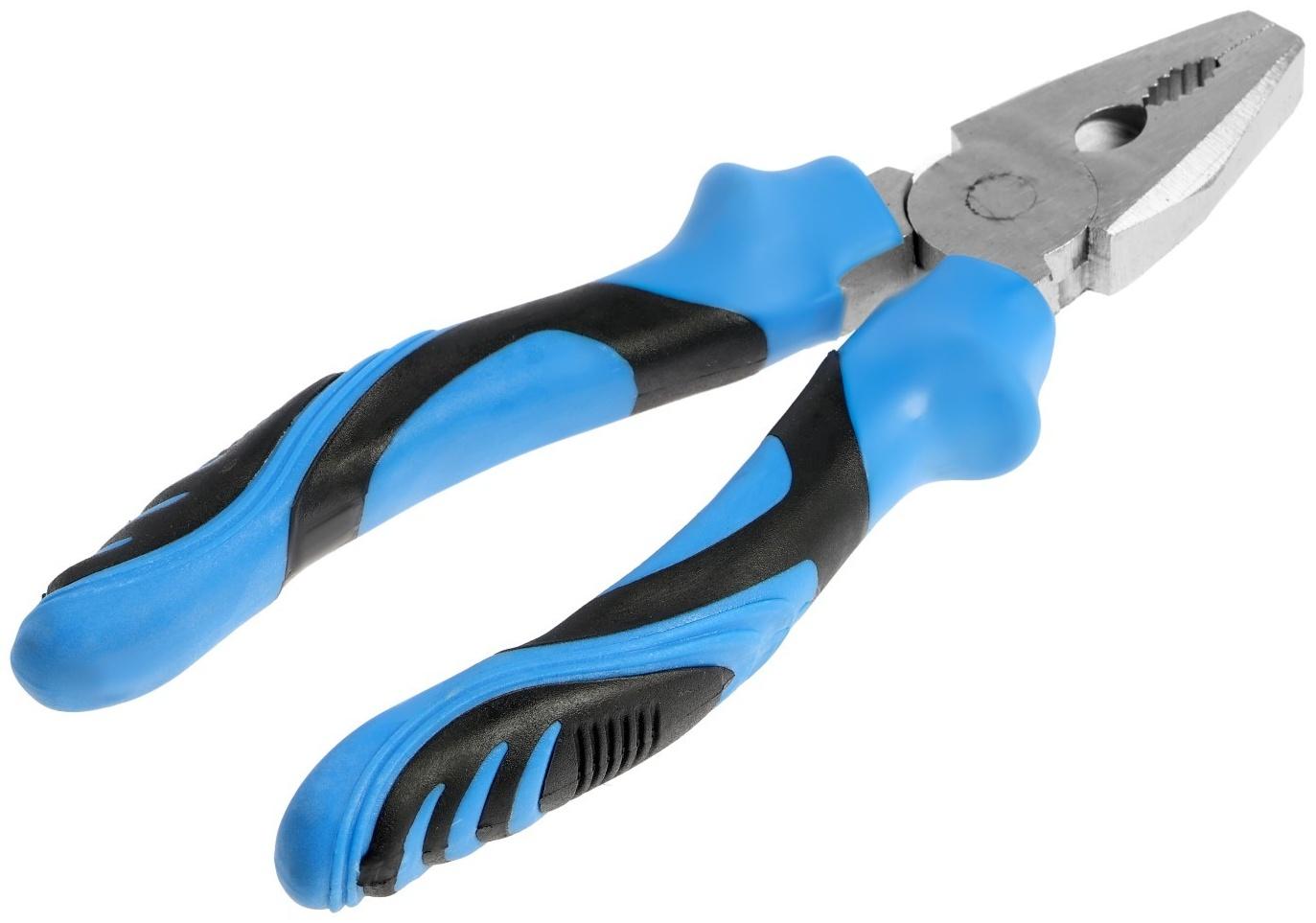 Плоскогубцы комбинированные ТУНДРА, сталь 45, никелированные, 2К рукоятки, 160 мм