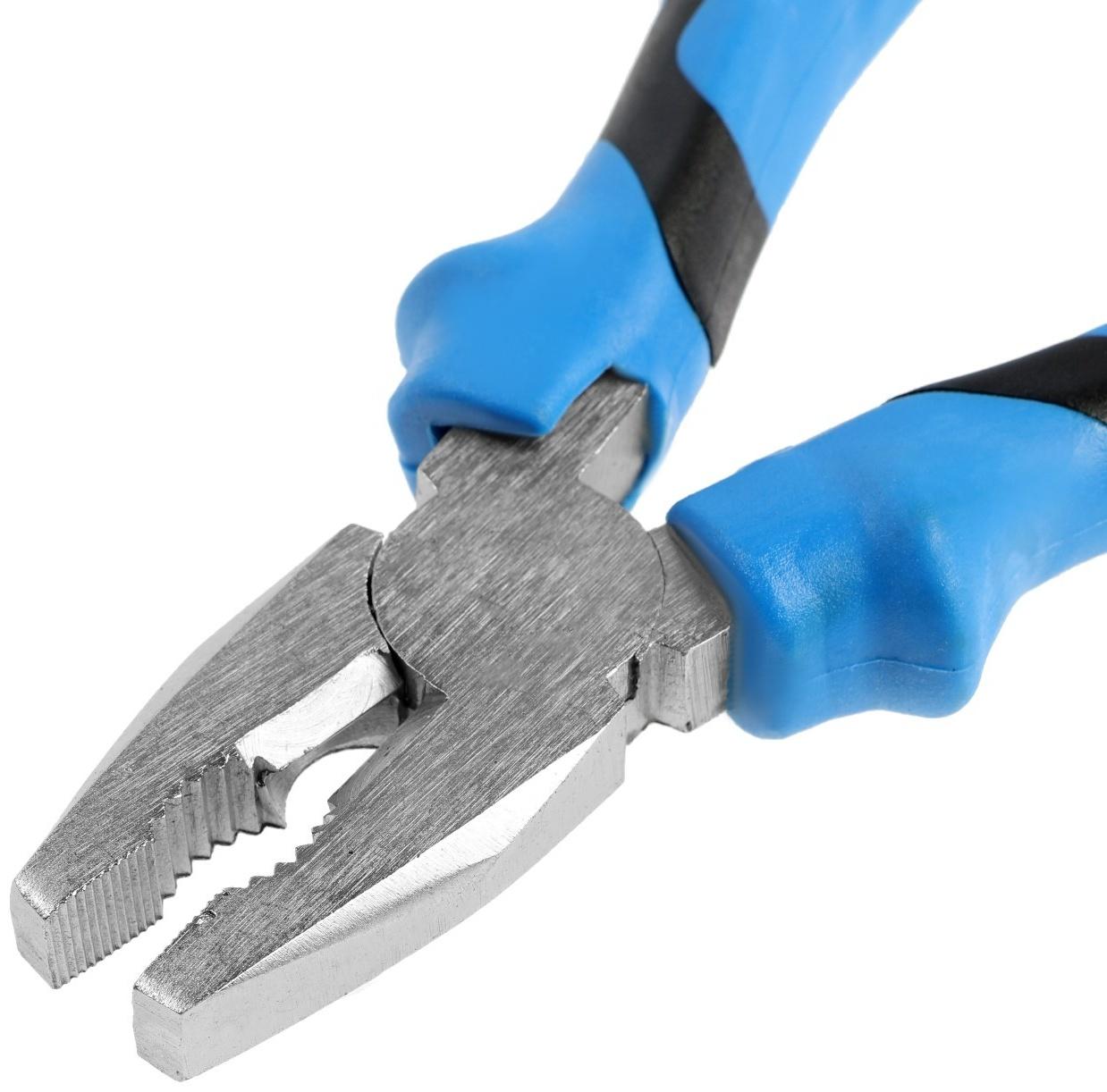 Плоскогубцы комбинированные ТУНДРА, сталь 45, никелированные, 2К рукоятки, 160 мм