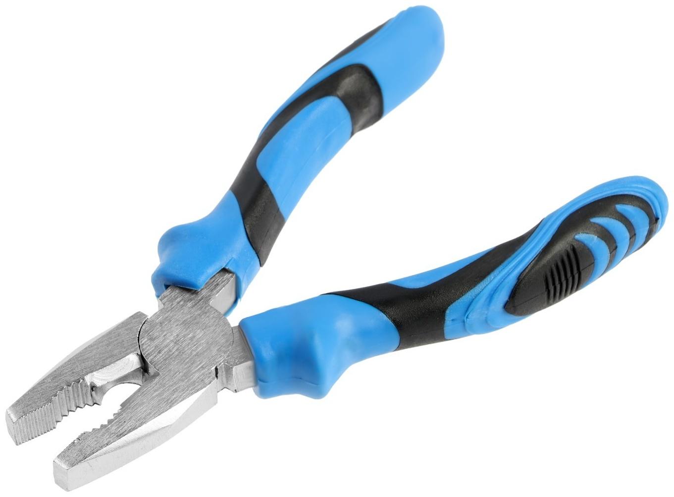Плоскогубцы комбинированные ТУНДРА, сталь 45, никелированные, 2К рукоятки, 160 мм