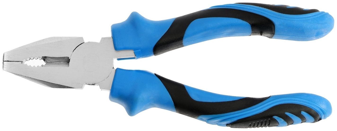 Плоскогубцы комбинированные ТУНДРА, сталь 45, никелированные, 2К рукоятки, 160 мм