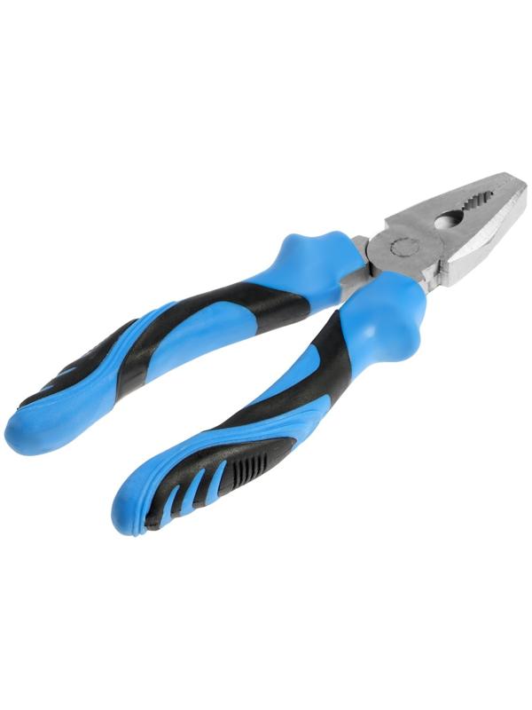 Плоскогубцы комбинированные ТУНДРА, сталь 45, никелированные, 2К рукоятки, 160 мм