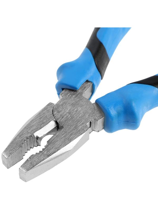 Плоскогубцы комбинированные ТУНДРА, сталь 45, никелированные, 2К рукоятки, 160 мм