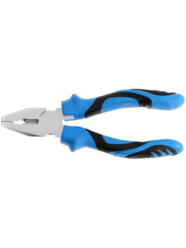 Плоскогубцы комбинированные ТУНДРА, сталь 45, никелированные, 2К рукоятки, 160 мм