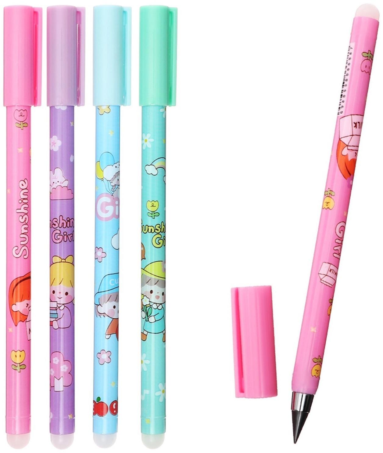 Карандаш чернографитный НВ, вечный, с рисунком, МИКС