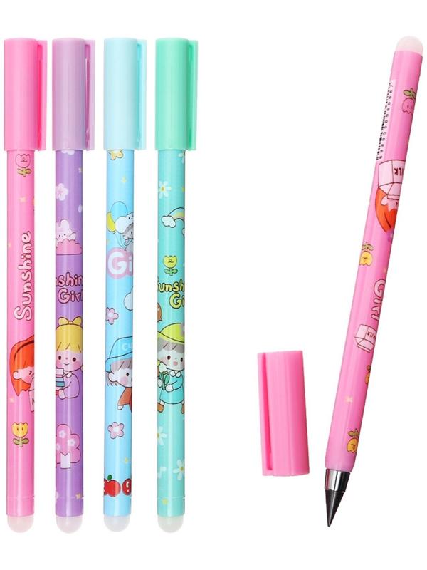 Карандаш чернографитный НВ, вечный, с рисунком, МИКС