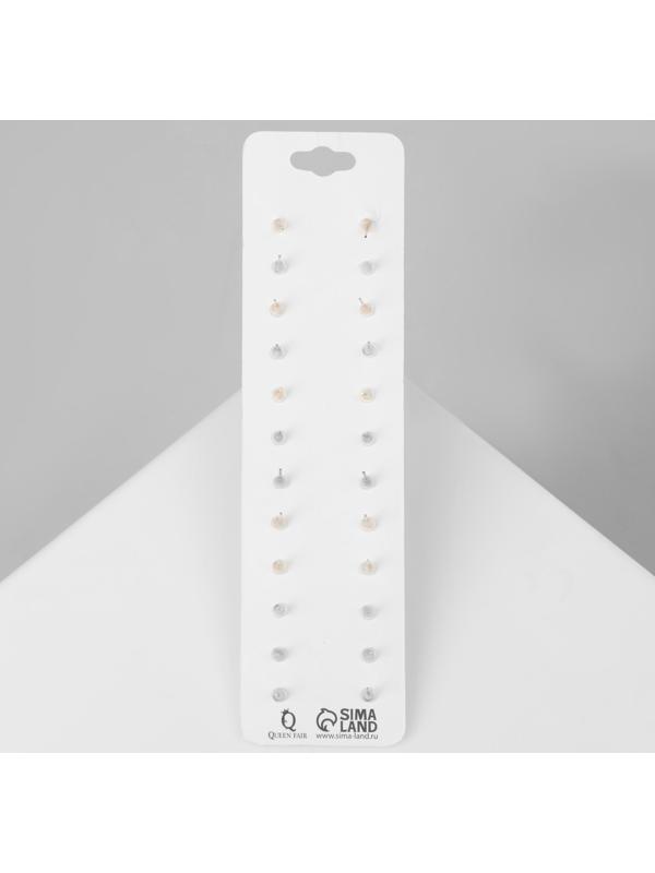 Пусеты 12 пар One year, цветочное настроение, цвет МИКС