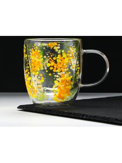 Кружка с двойными стенками «Нежная мимоза», 300 мл