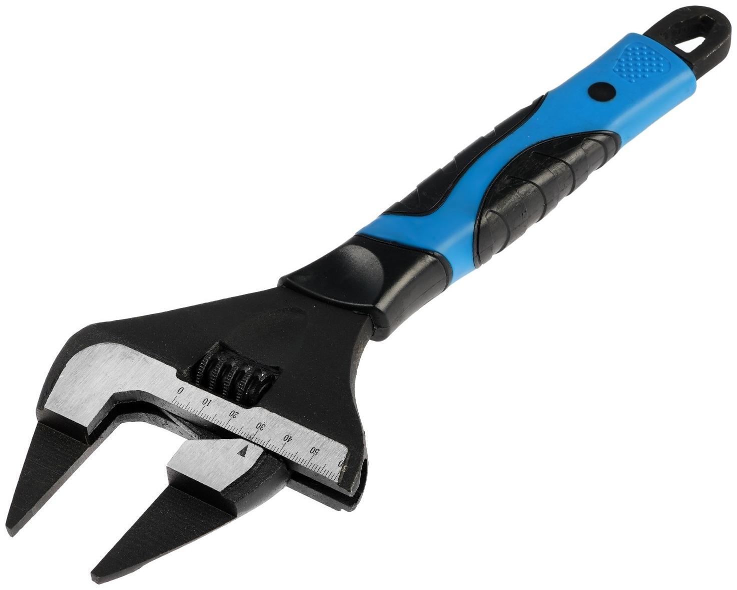 Ключ разводной с очень тонкими губками ТУНДРА, 2К рукоятка, толщина 4 мм, до 60 мм, 300 мм