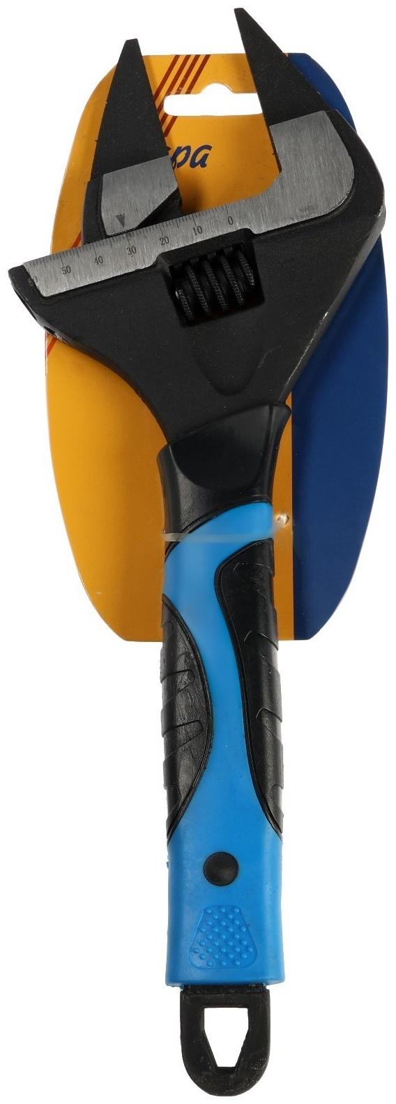 Ключ разводной с очень тонкими губками ТУНДРА, 2К рукоятка, толщина 4 мм, до 60 мм, 300 мм