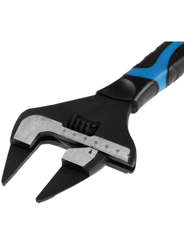 Ключ разводной с очень тонкими губками ТУНДРА, 2К рукоятка, толщина 4 мм, до 60 мм, 300 мм