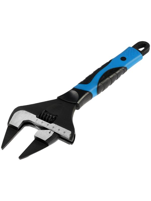 Ключ разводной с очень тонкими губками ТУНДРА, 2К рукоятка, толщина 4 мм, до 60 мм, 300 мм