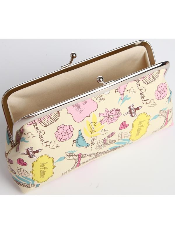 Косметичка на фермуаре, цвет бежевый