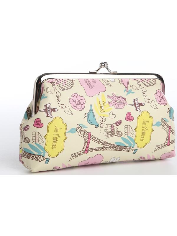 Косметичка на фермуаре, цвет бежевый