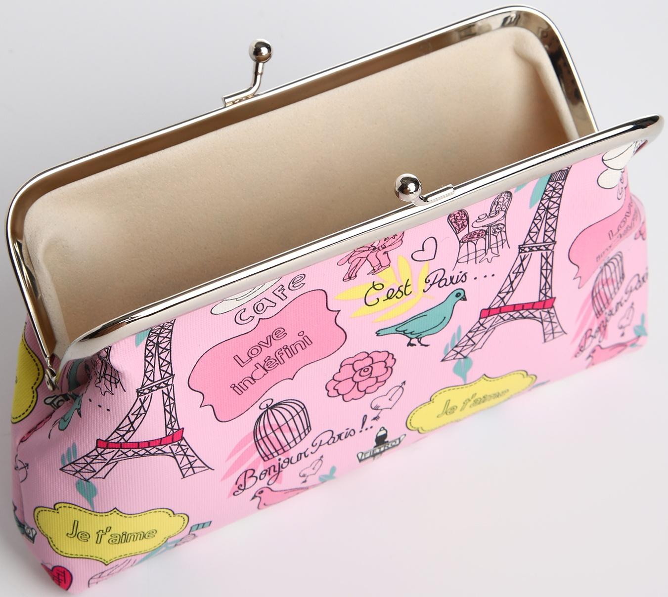 Косметичка на фермуаре, цвет розовый