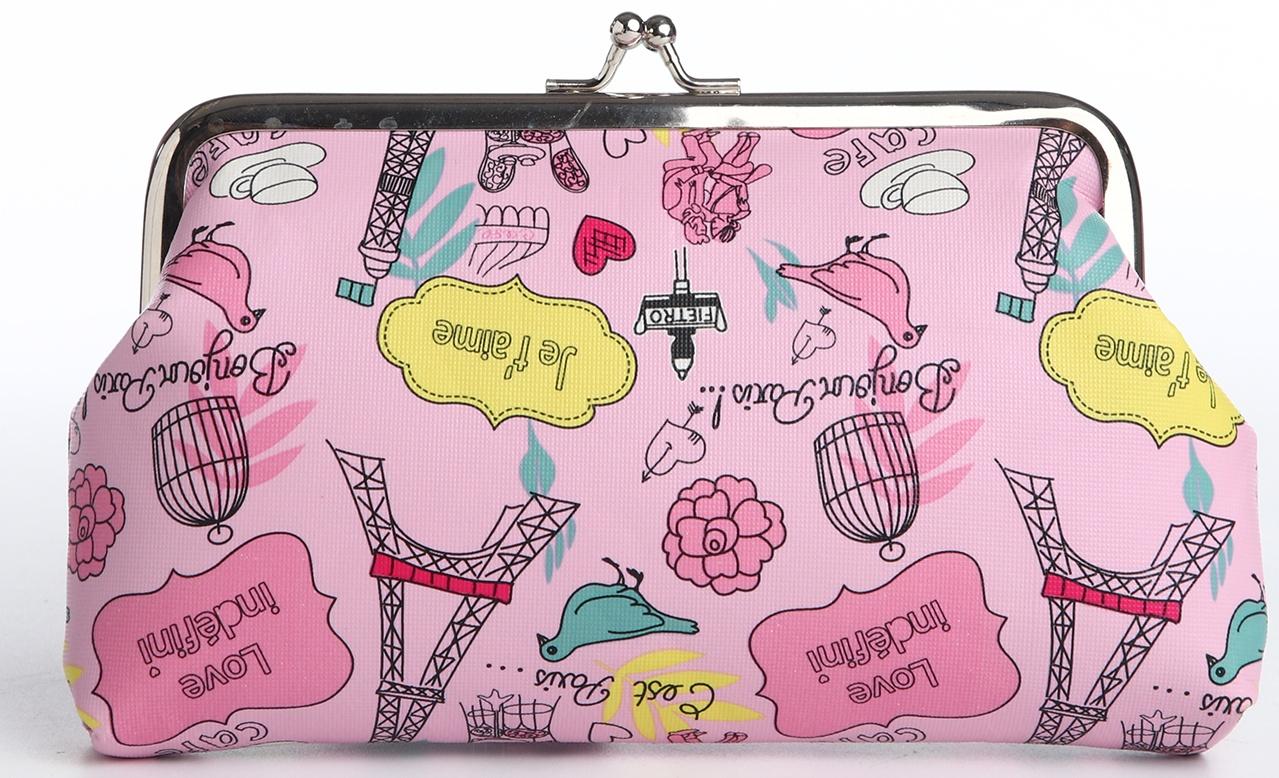 Косметичка на фермуаре, цвет розовый