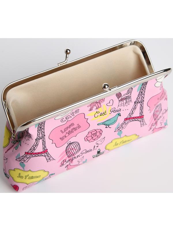 Косметичка на фермуаре, цвет розовый