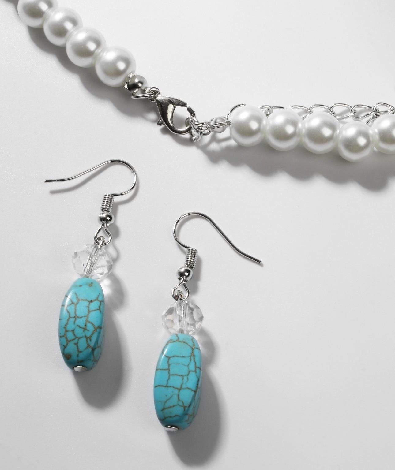 Набор 3 предмета: серьги, бусы, браслет 