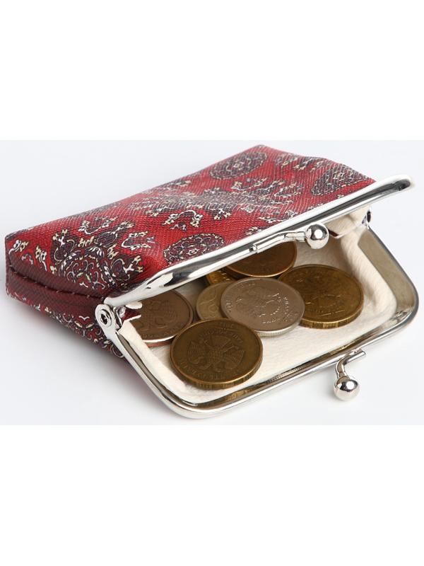 Кошелёк на фермуаре, цвет красный