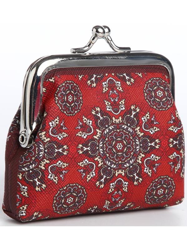 Кошелёк на фермуаре, цвет красный