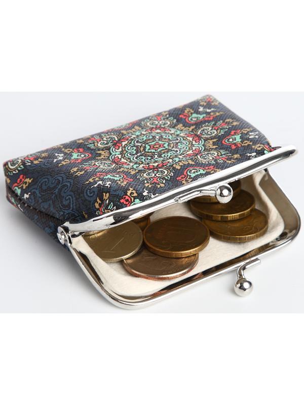 Кошелёк на фермуаре, цвет синий