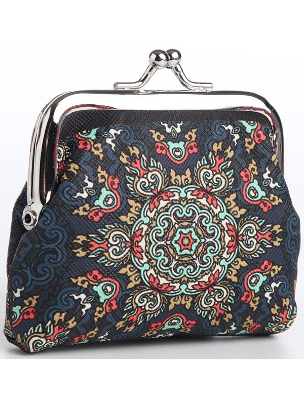 Кошелёк на фермуаре, цвет синий