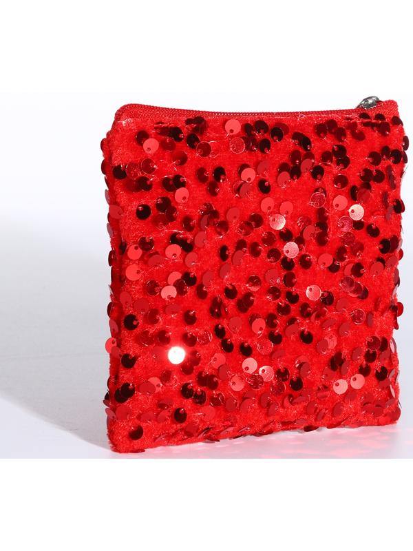 Кошелёк на молнии, цвет красный