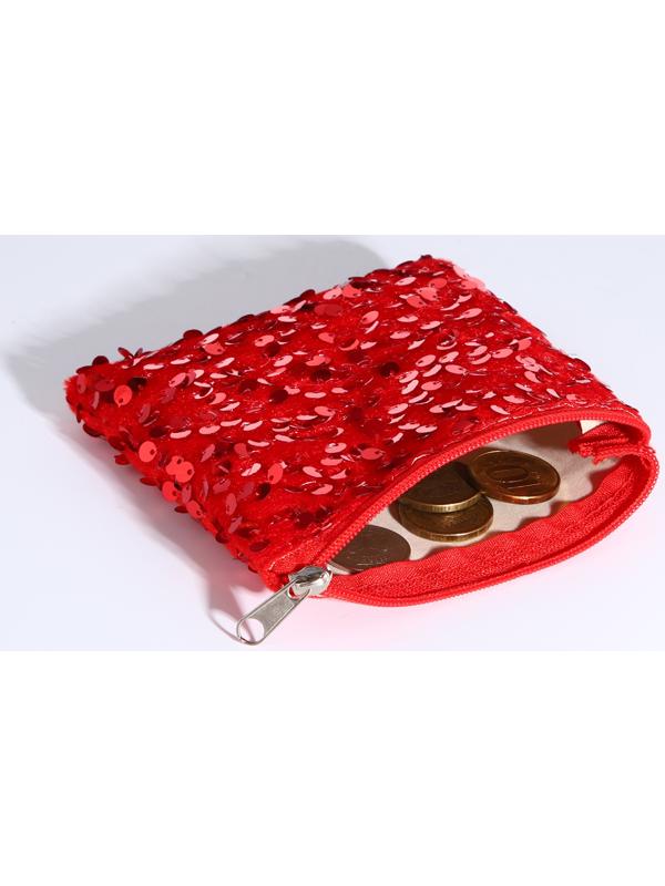 Кошелёк на молнии, цвет красный