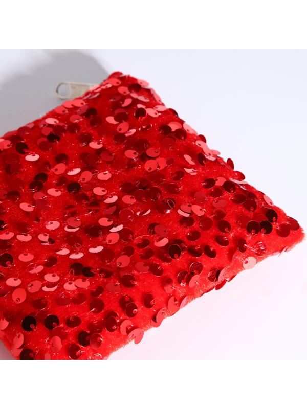 Кошелёк на молнии, цвет красный