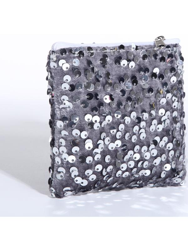 Кошелёк на молнии, цвет серебряный