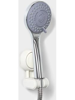 Держатель для душевой лейки на присоске, 6,8×5,5×12 см, цвет белый