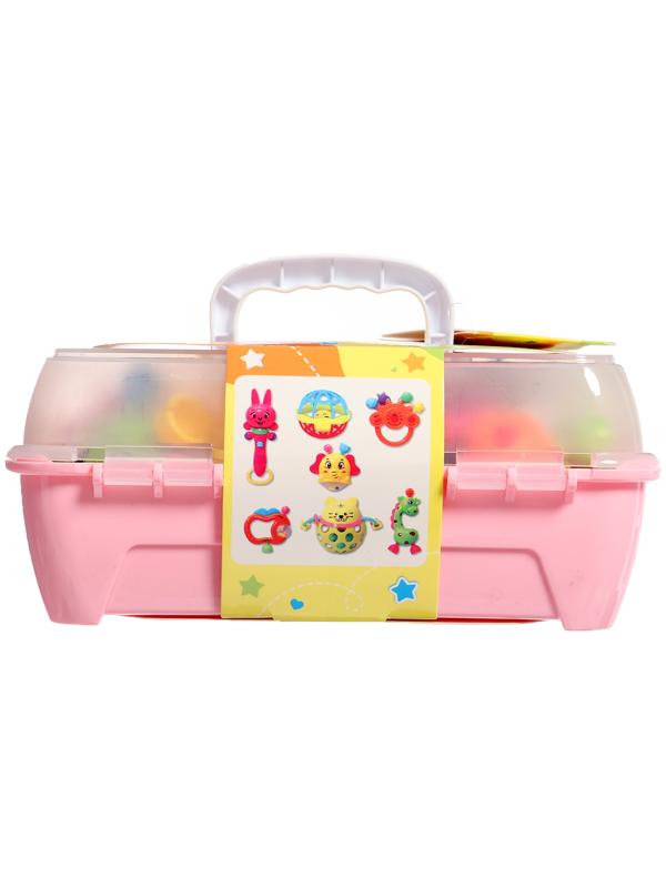 Набор погремушек с прорезывателями, 7 штук в наборе, в контейнере