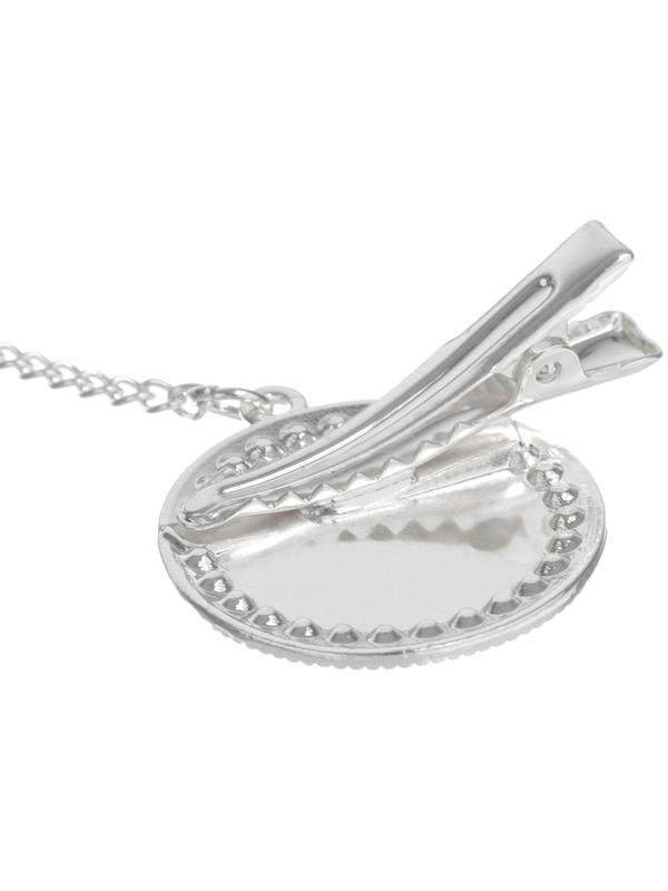 Набор: соска - пустышка ортодонтическая с держателем «Мишка», с колпачком, от 6 мес., серебряная, стразы