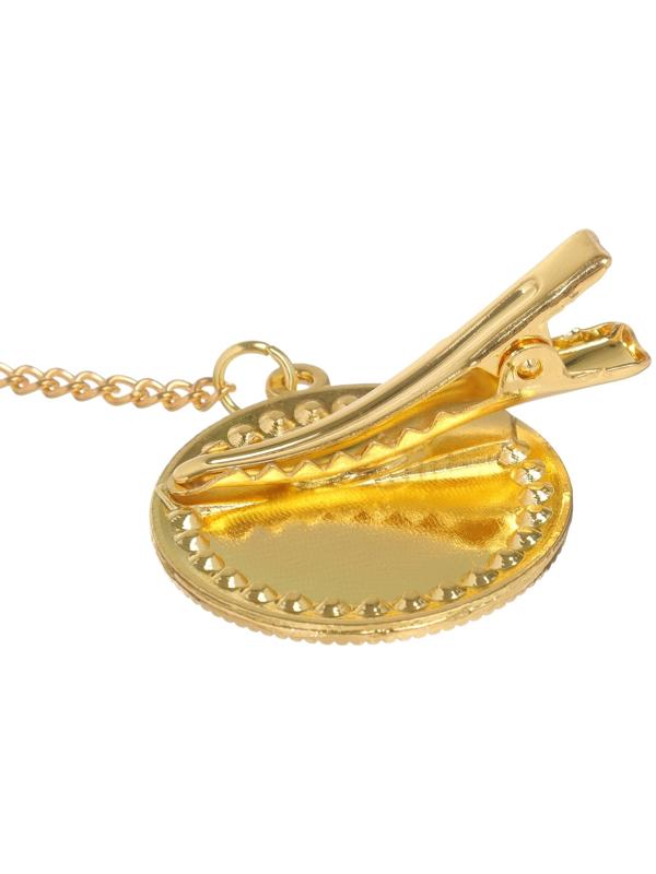 Набор: соска - пустышка ортодонтическая с держателем «Маленький босс», с колпачком, от 6 мес.,золотая, стразы