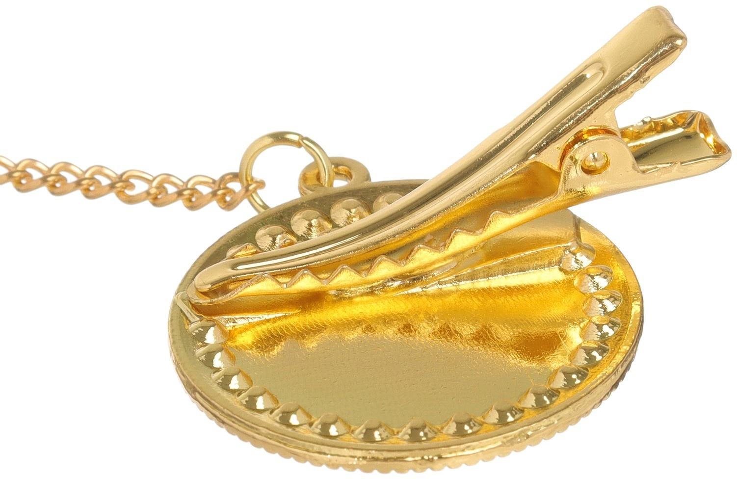 Набор: соска - пустышка ортодонтическая с держателем «Я тут главный», с колпачком, от 6 мес.,золотаяя, стразы