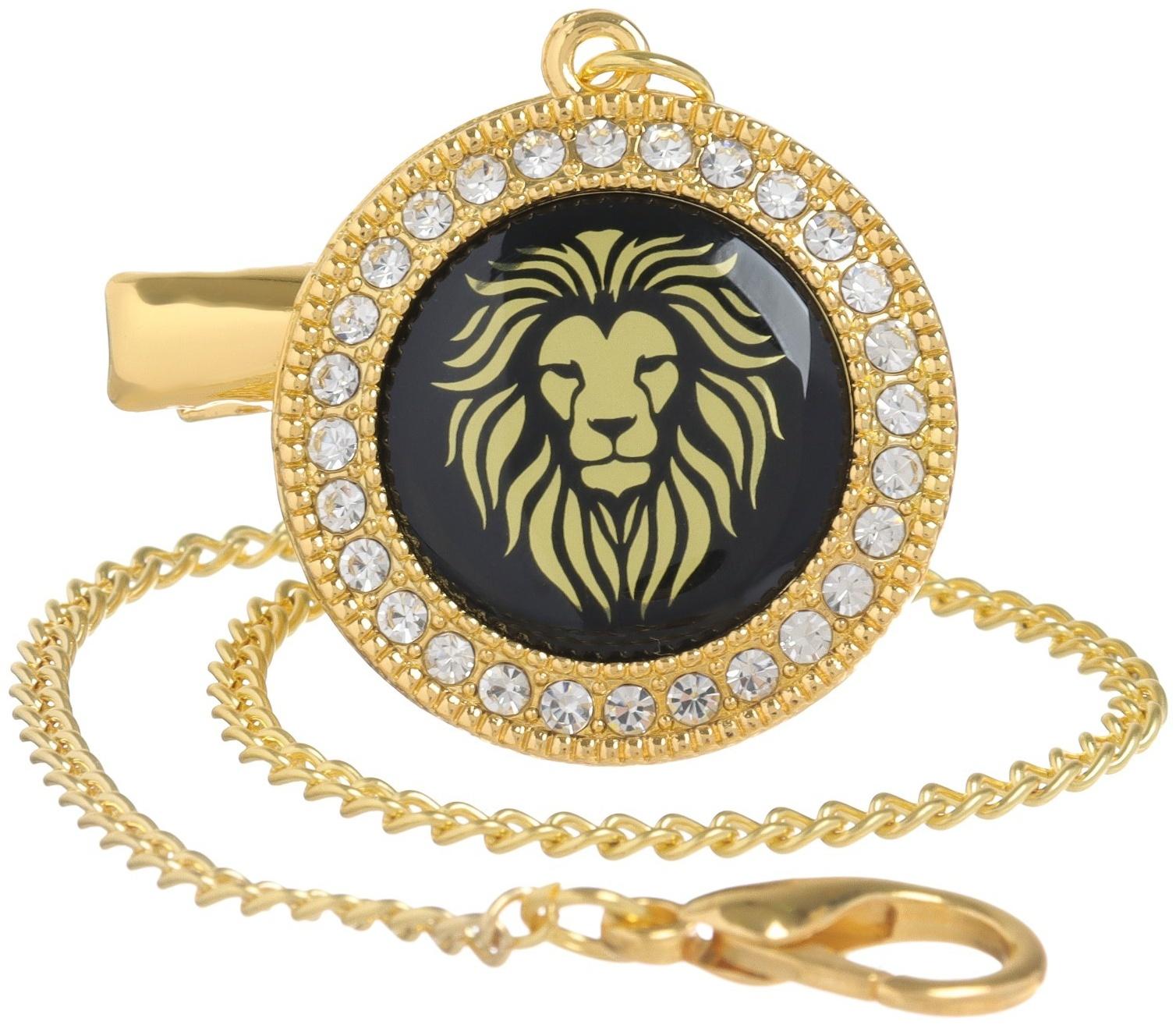 Набор: соска - пустышка ортодонтическая с держателем «Я тут главный», с колпачком, от 6 мес.,золотаяя, стразы