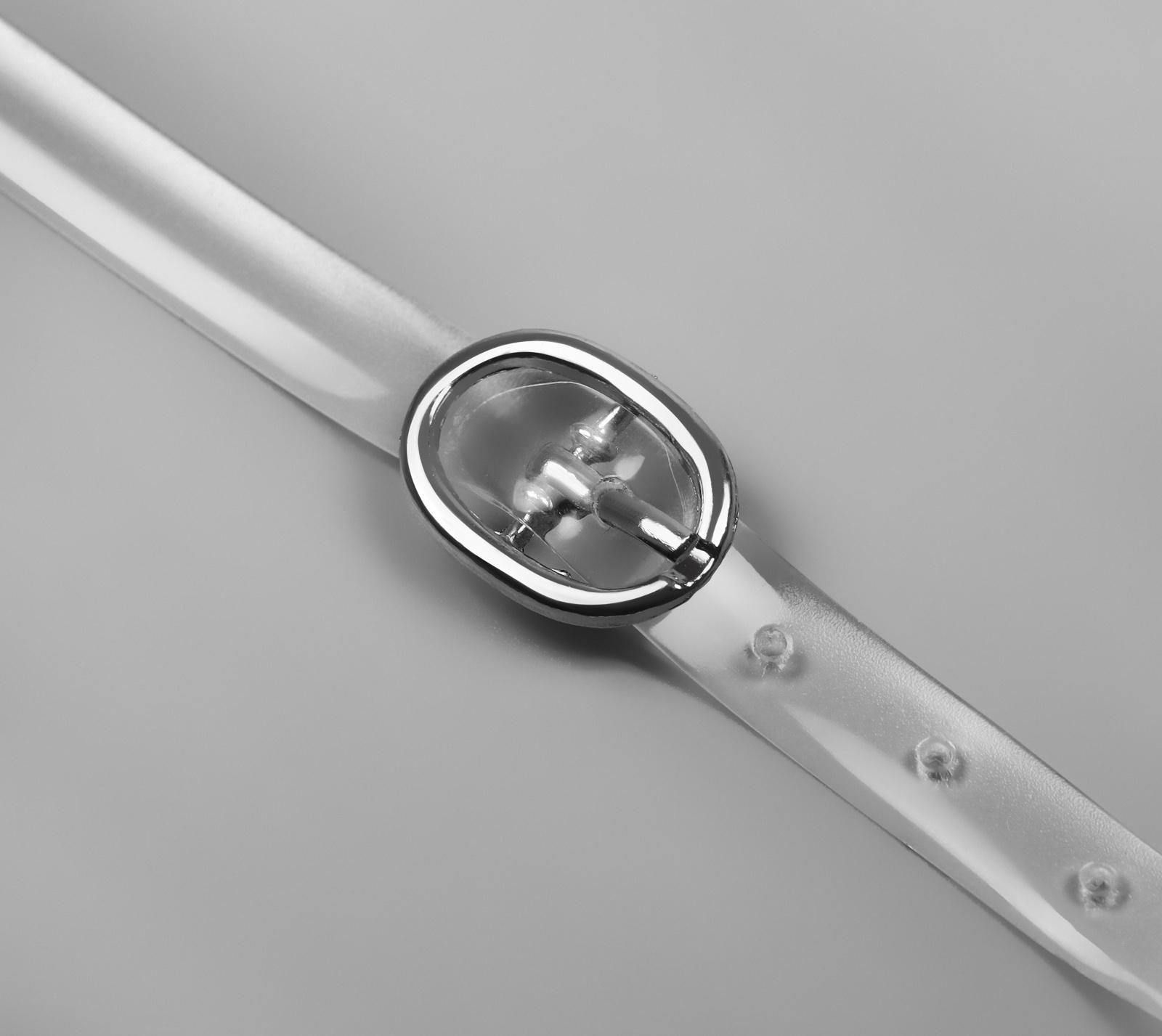 Ремешок для обуви, силиконовый, 34 см, 8 мм, 2 шт, цвет прозрачный