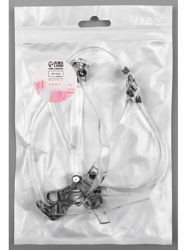 Ремешок для обуви, силиконовый, 34 см, 8 мм, 2 шт, цвет прозрачный