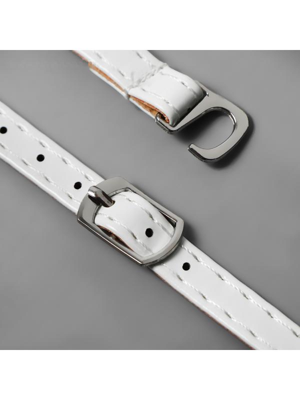 Ремешок для обуви, искусственная кожа, 58 см, 8 мм, 2 шт, цвет белый