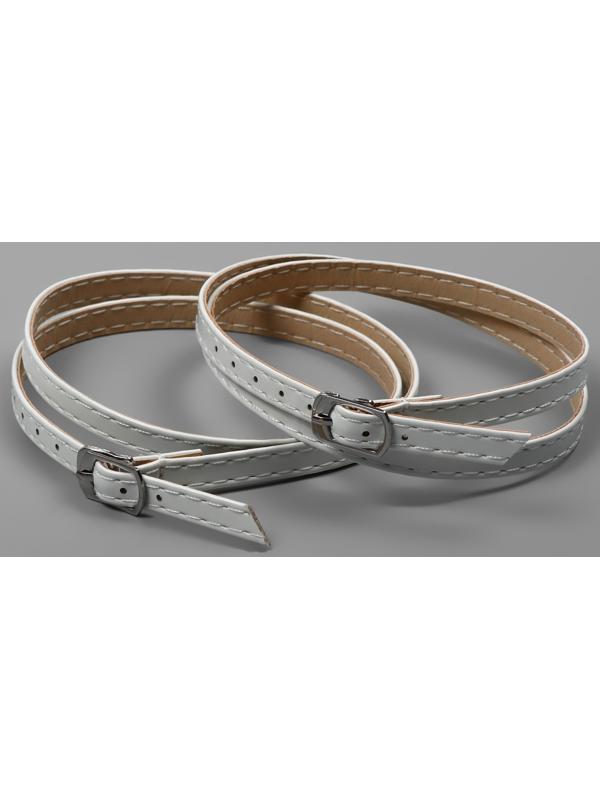 Ремешок для обуви, искусственная кожа, 58 см, 8 мм, 2 шт, цвет белый