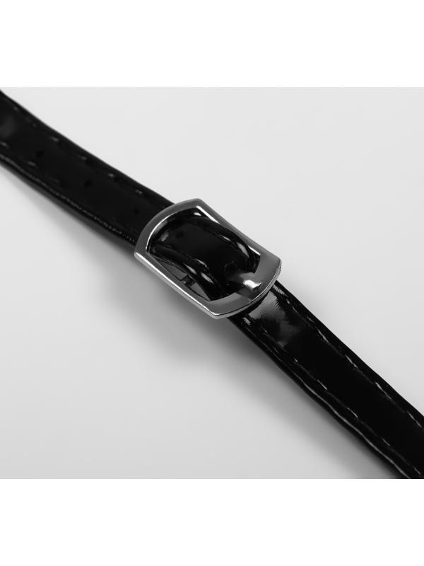 Ремешок для обуви, искусственная кожа, 58 см, 8 мм, 2 шт, цвет чёрный