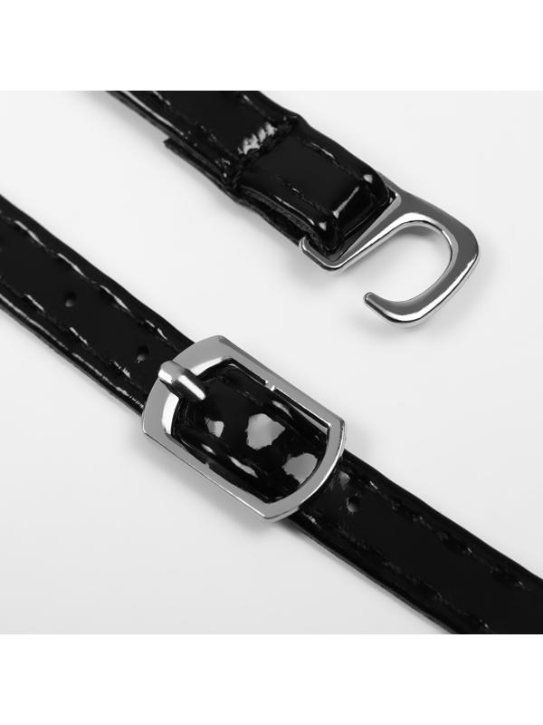 Ремешок для обуви, искусственная кожа, 58 см, 8 мм, 2 шт, цвет чёрный