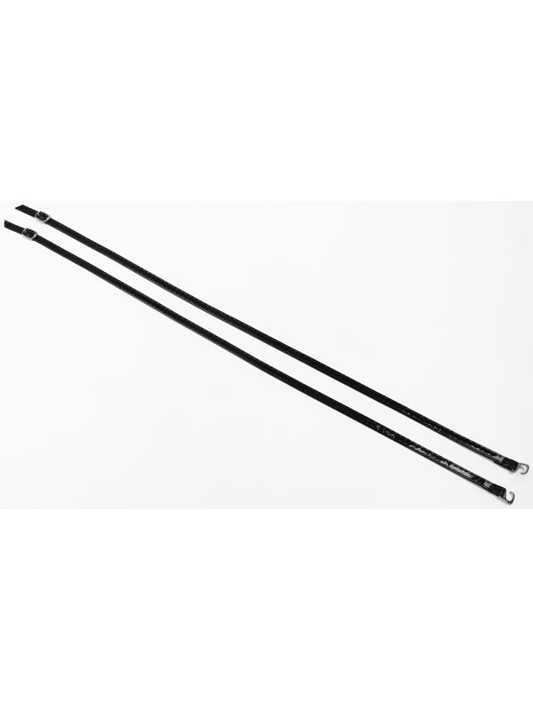 Ремешок для обуви, искусственная кожа, 58 см, 8 мм, 2 шт, цвет чёрный