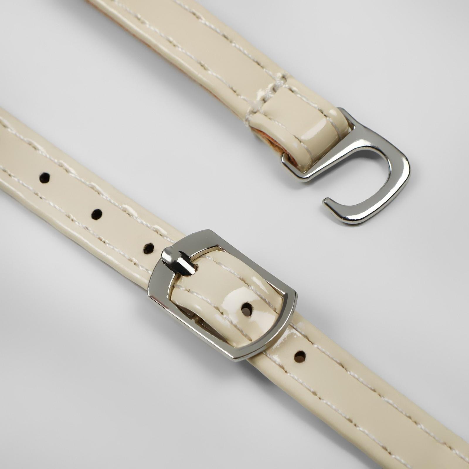 Ремешок для обуви, искусственная кожа, 58 см, 8 мм, 2 шт, цвет бежевый