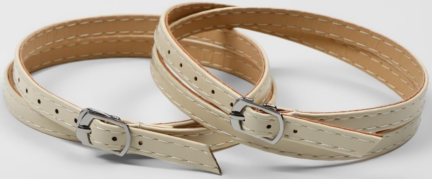 Ремешок для обуви, искусственная кожа, 58 см, 8 мм, 2 шт, цвет бежевый